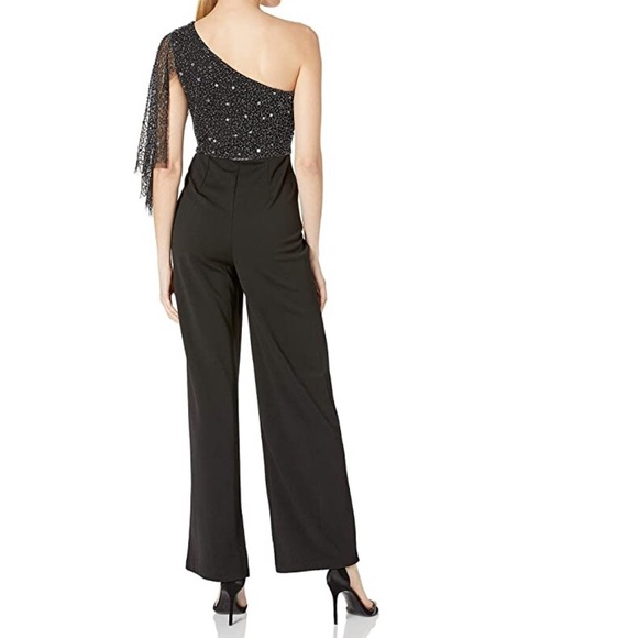 Adrianna Papell Women's Beaded One Shoulder Jumpsuit - Picture 4 of 7